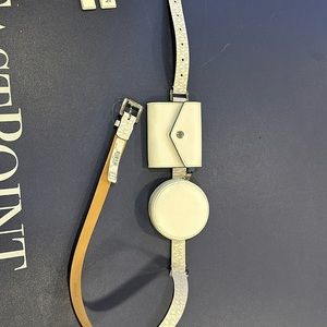 Michael Kors Women L/XL Belt White Coins Pouches Set Silver Buckle 556274 NWT